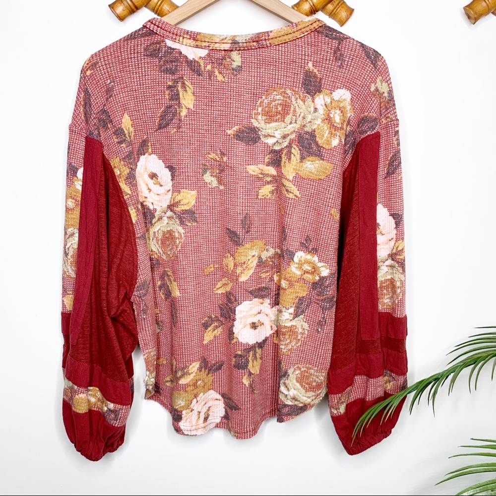 Free People Flower Patch Balloon Sleeve Top - Picture 6 of 6